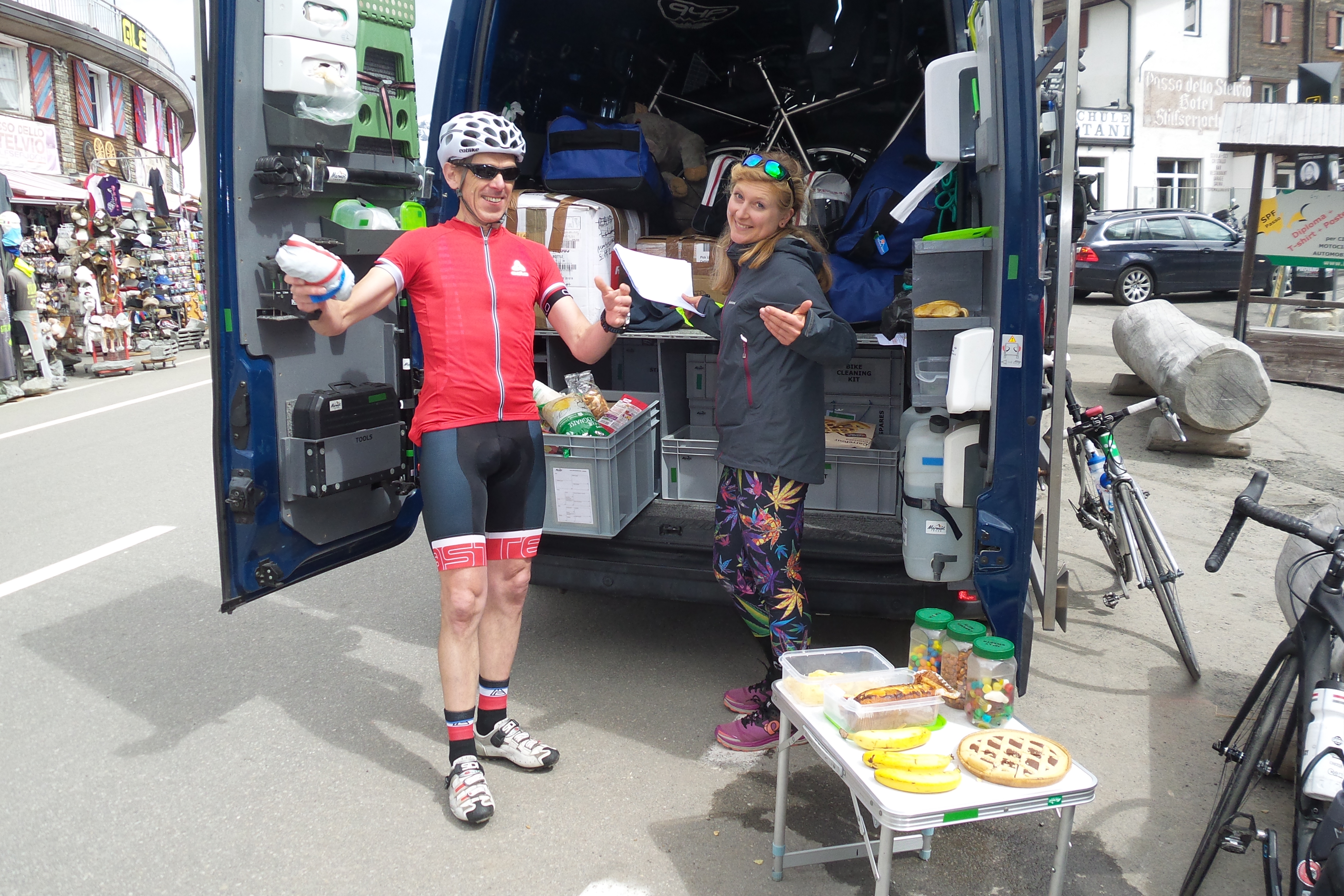 Marmot Tours staff support our riders with food, water, and moral support