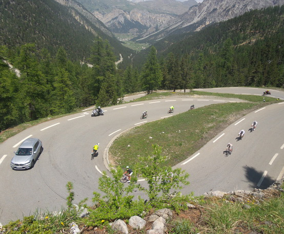 cycling holidays - descending in the mountains ranges of Europe