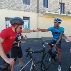 Celebrating at the end of the Sardinian Classics road cycling holiday with Marmot Tours