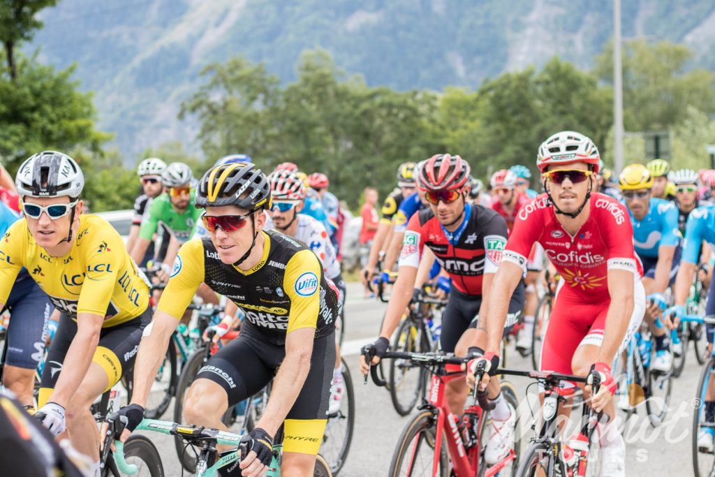 Geraint Thomas on Stage 13 start of Tour de France 2018 on Marmot Tours road cycling holiday