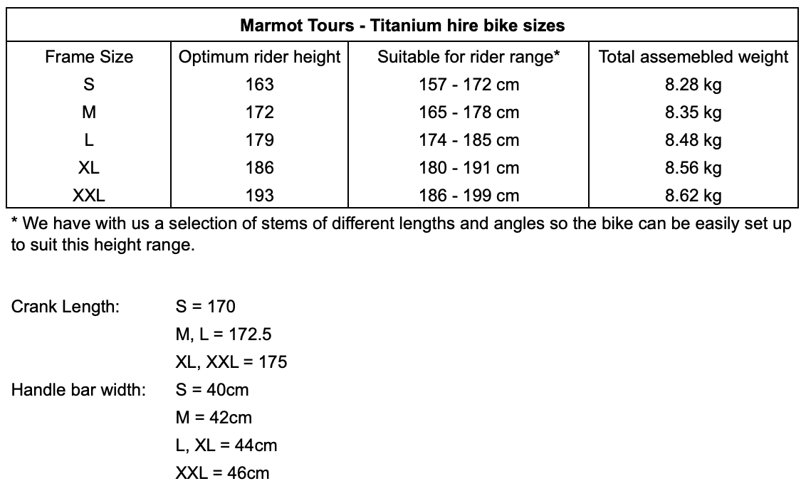 Hire Bikes - Marmot Tours