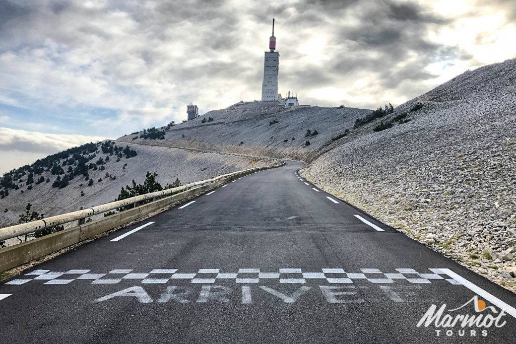 Mont Ventoux summit on Marmot Tours Ventoux road cycling holiday Provence