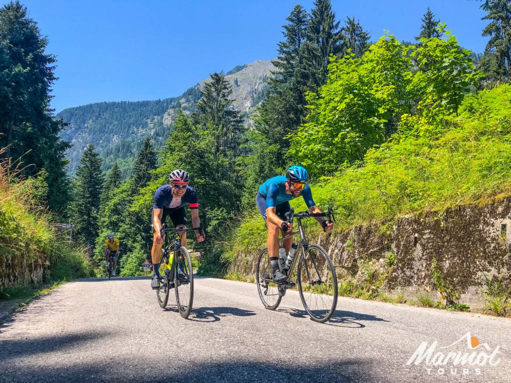 Two cyclists on cycling holiday in Slovenia with Marmot Tours