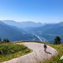 Cyclist on Monte Crostis Slovenia cycling holiday with Marmot Tours