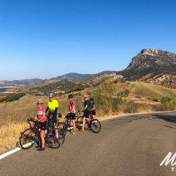 Cycling group posing on Marmot Tours guided cycling holiday in Andalusia Spain