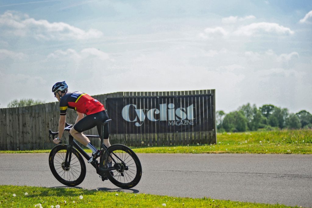 Cyclist track days cyclist on a track trialling aa bike