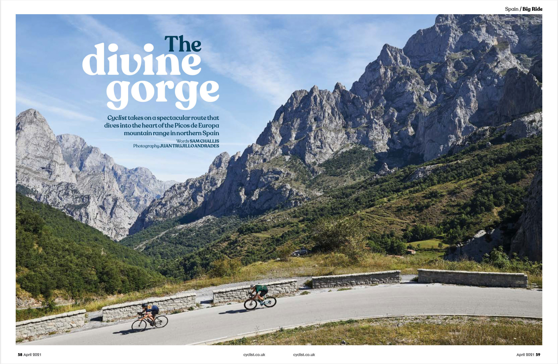 Cyclist magazine double page marmot tours article picos de europa page 1 April 2021