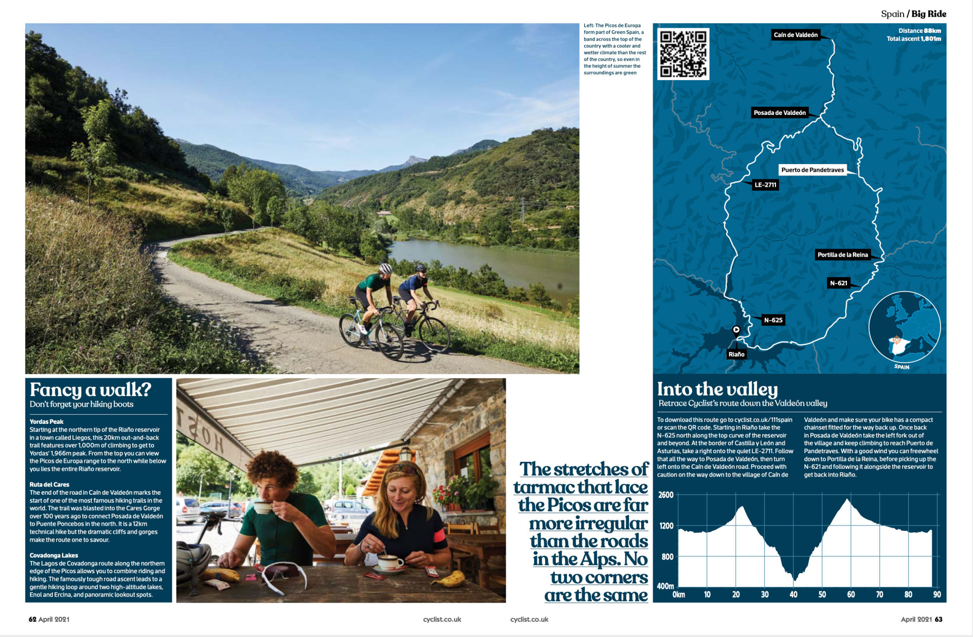Cyclist magazine double page marmot tours article picos de europa page 3 April 2021
