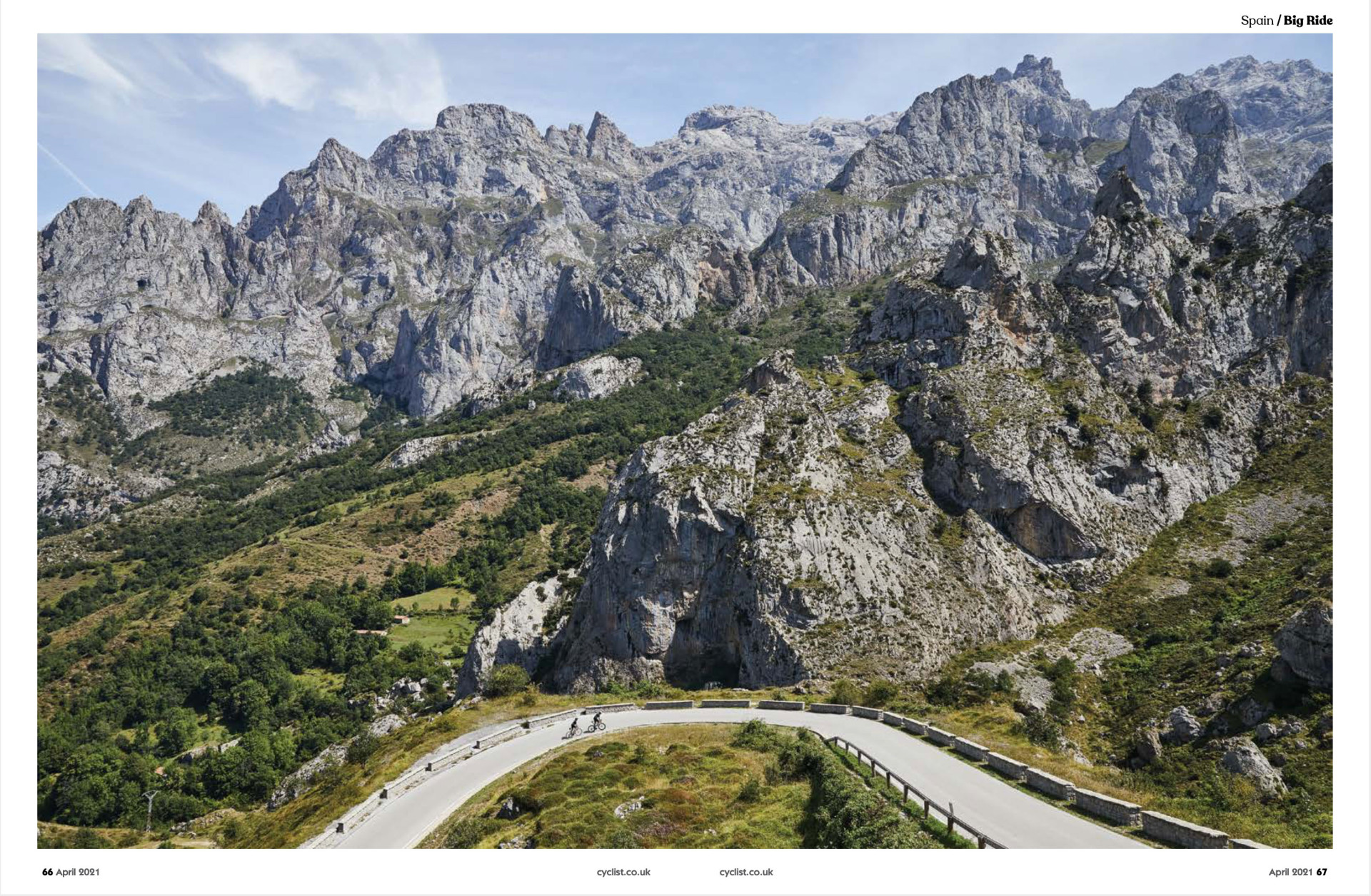 Cyclist magazine double page marmot tours article picos de europa page 5 April 2021
