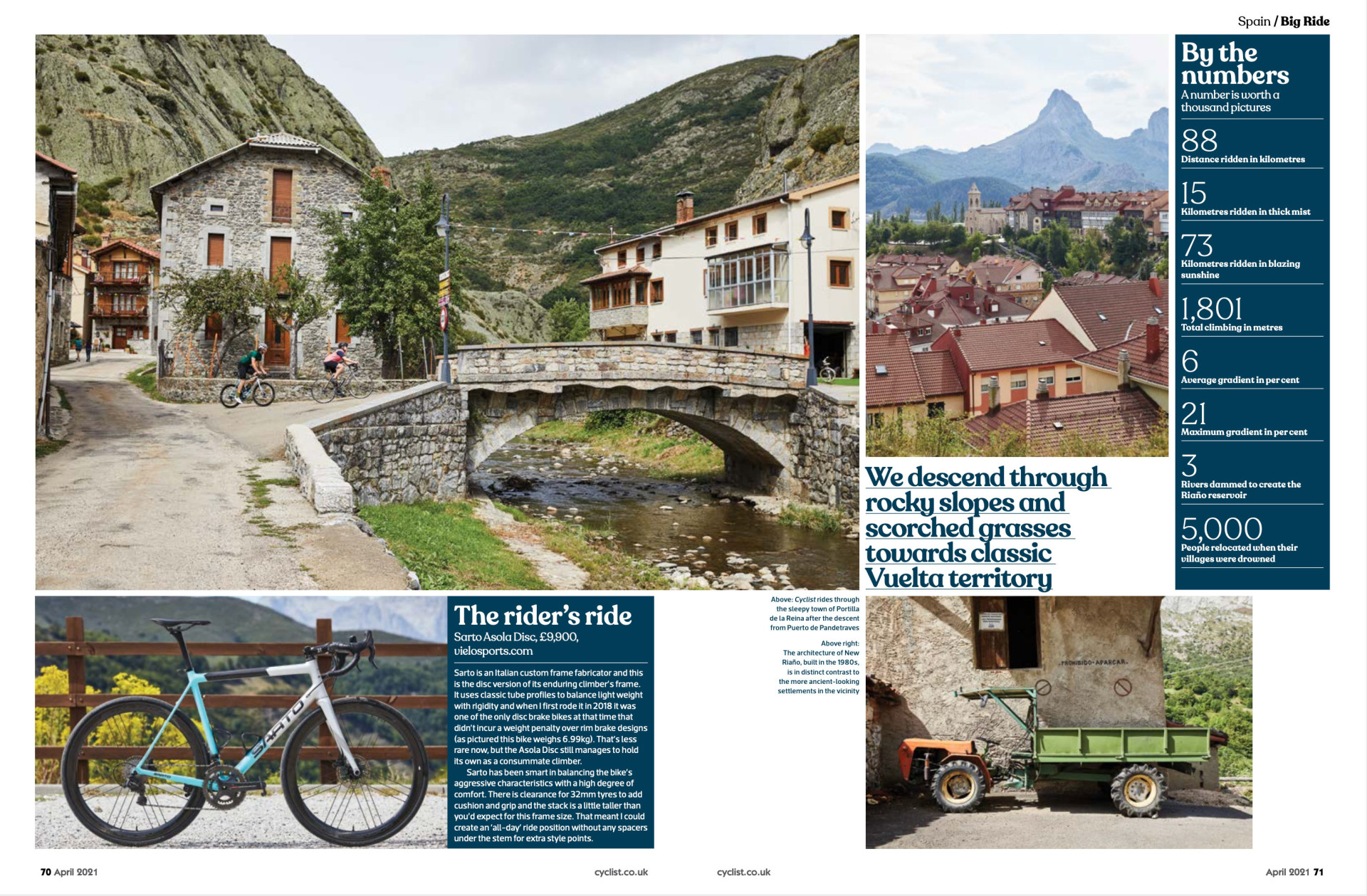 Cyclist magazine double page marmot tours article picos de europa page 7 April 2021