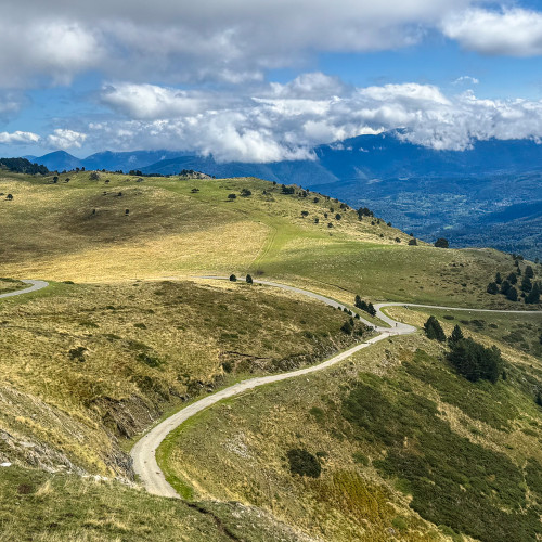 aerial view of pyrenean foothills