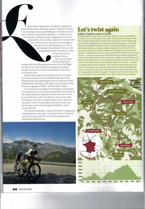 Cyclist magazine Big Ride feature on Col de Turini cycling climb with Marmot Tours page 2