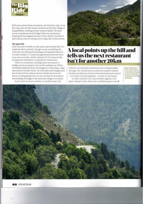 Cyclist magazine Big Ride feature on Col de Turini cycling climb with Marmot Tours page 3