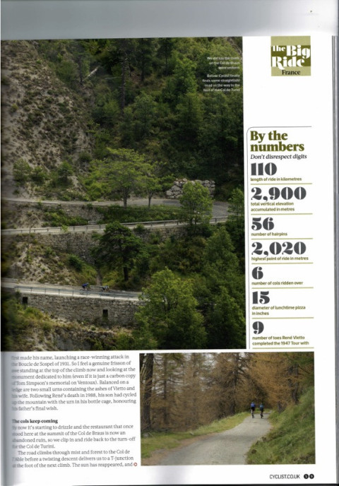 Cyclist magazine Big Ride feature on Col de Turini cycling climb with Marmot Tours page 6