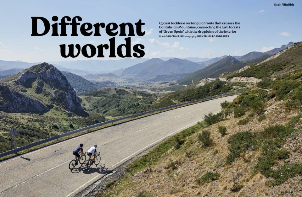 Cyclist magazine double page marmot tours article asturias page 1 June 2020