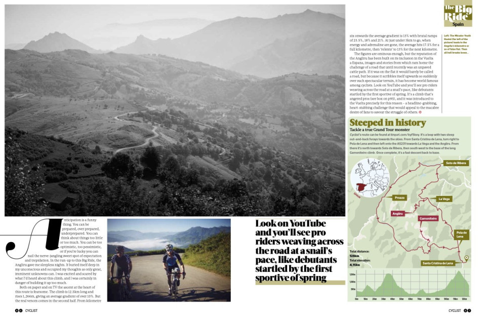 Cyclist magazine May 2015 Angliru cycling climb with Marmot Tours p2