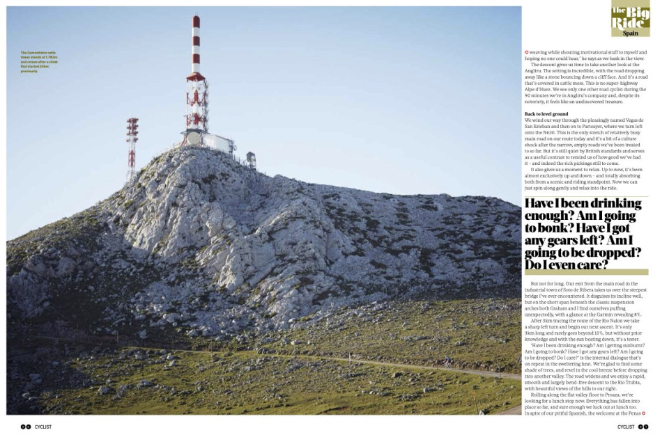 Cyclist magazine May 2015 Angliru cycling climb with Marmot Tours p7