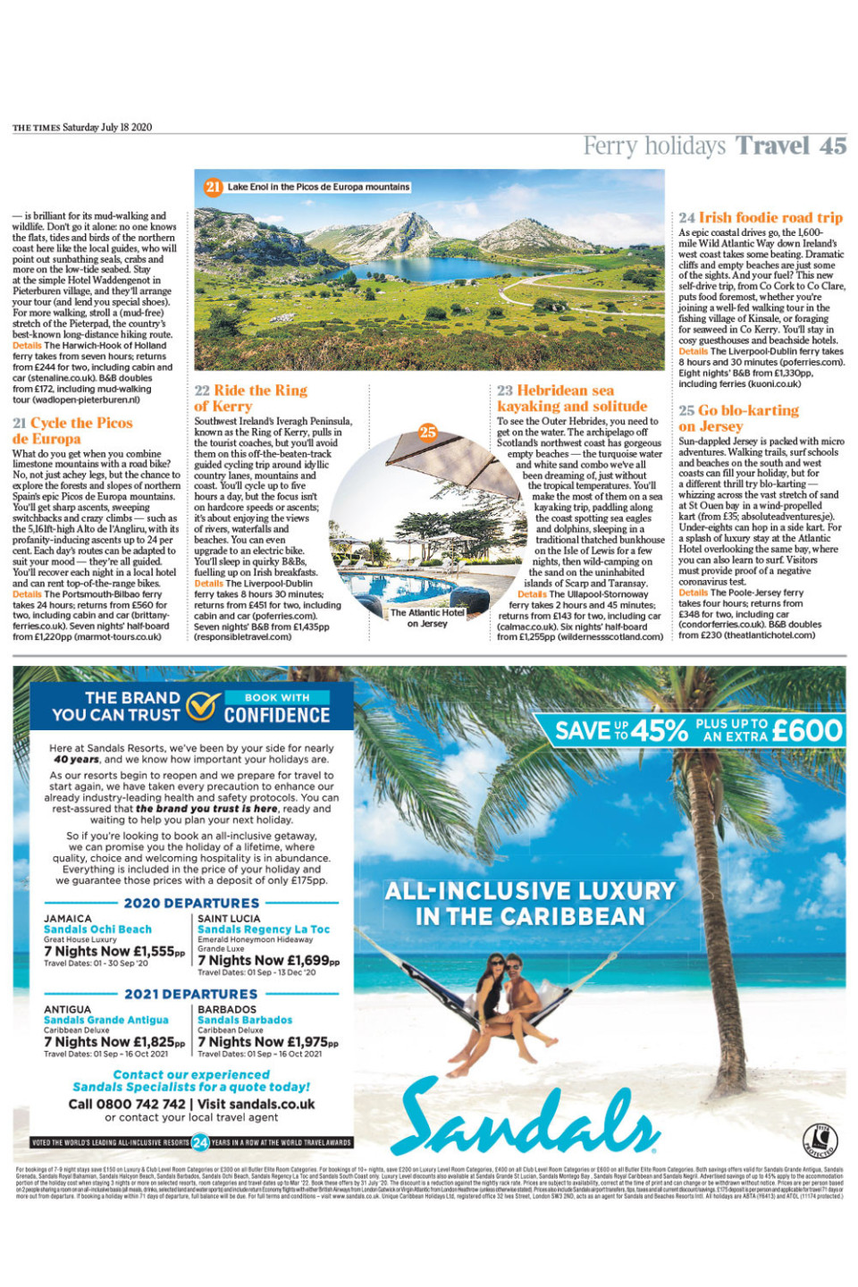 The Times newspaper coverage on Marmot Tours cycling in the Picos de Europa