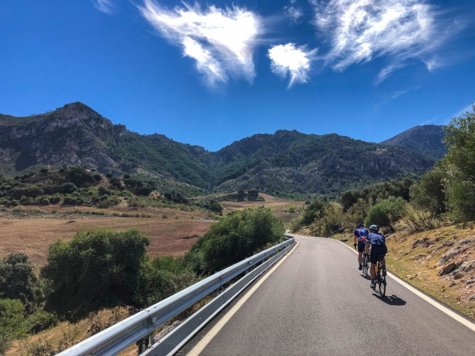 Cyclists on guided road cycling holiday in Spain Andalusia with Marmot Tours