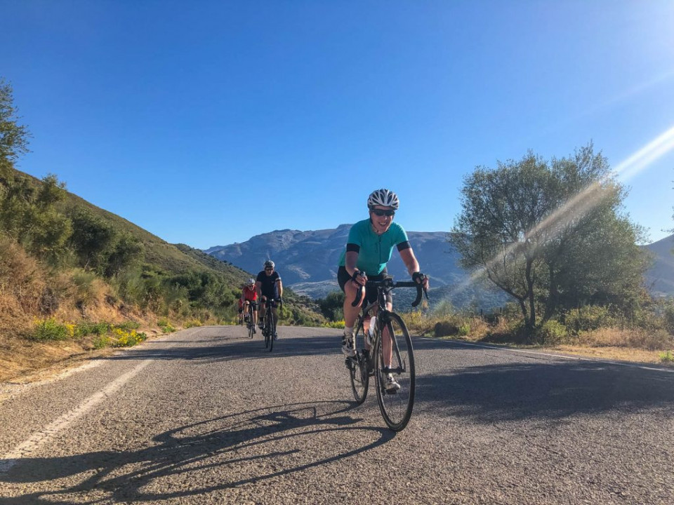 Cyclists near Ronda Andalusia on Marmot Tours road cycling holiday in Spain