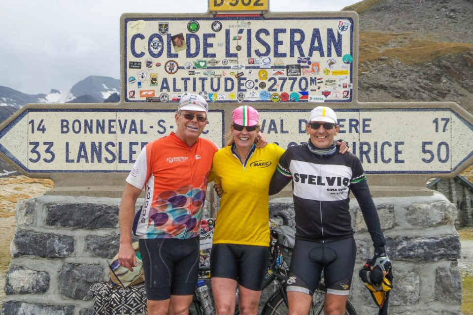Posing on the Iseran with marmot tours raid alpine road cycling holiday