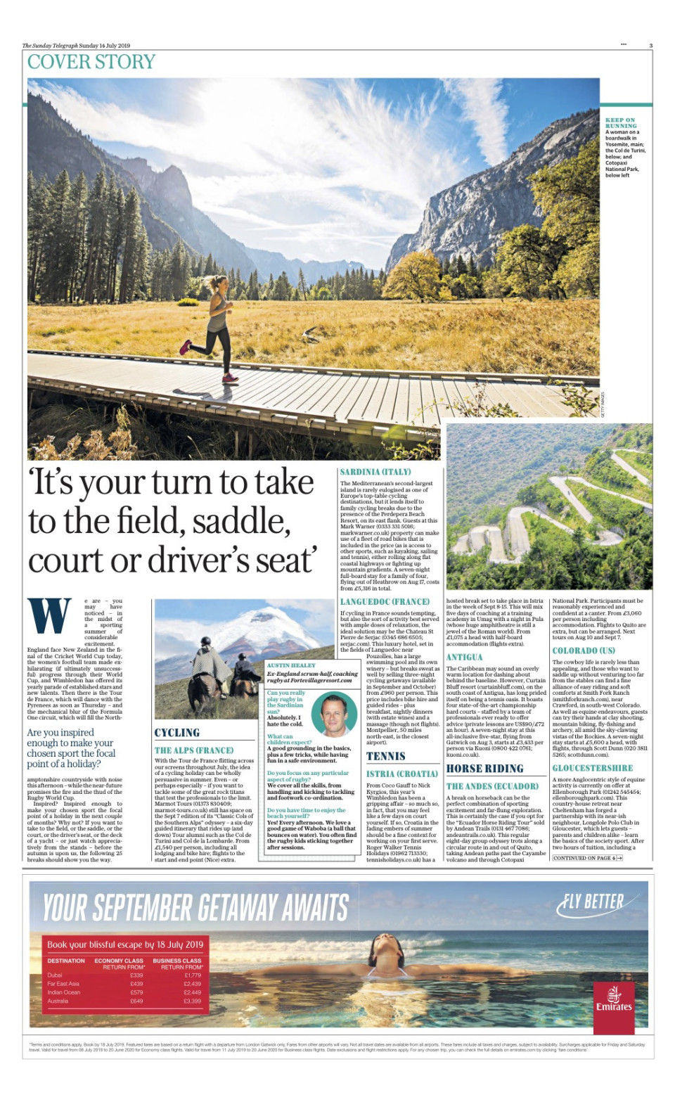 Sunday Telegraph clip on Marmot Tours Classic Cols of Southern Alps road cycling holiday