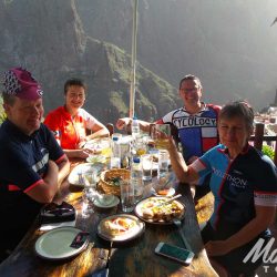 Group of Cyclists in Tenerife - Enjoying lunch in Masca