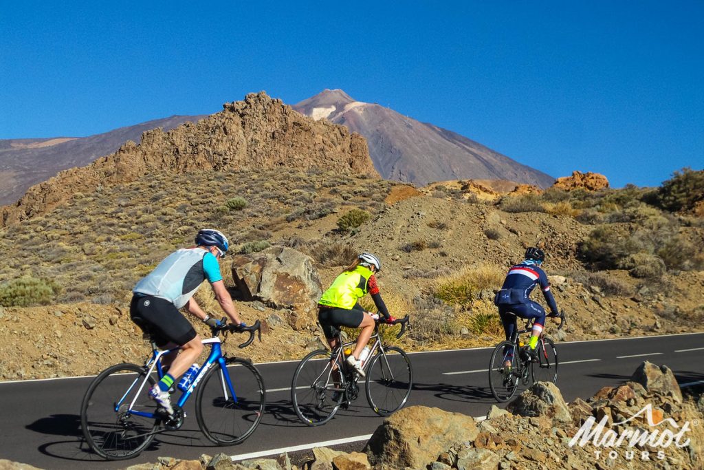 Cyclist on guided road cycling tour of Tenerife with Marmot Tours road cycling holidays