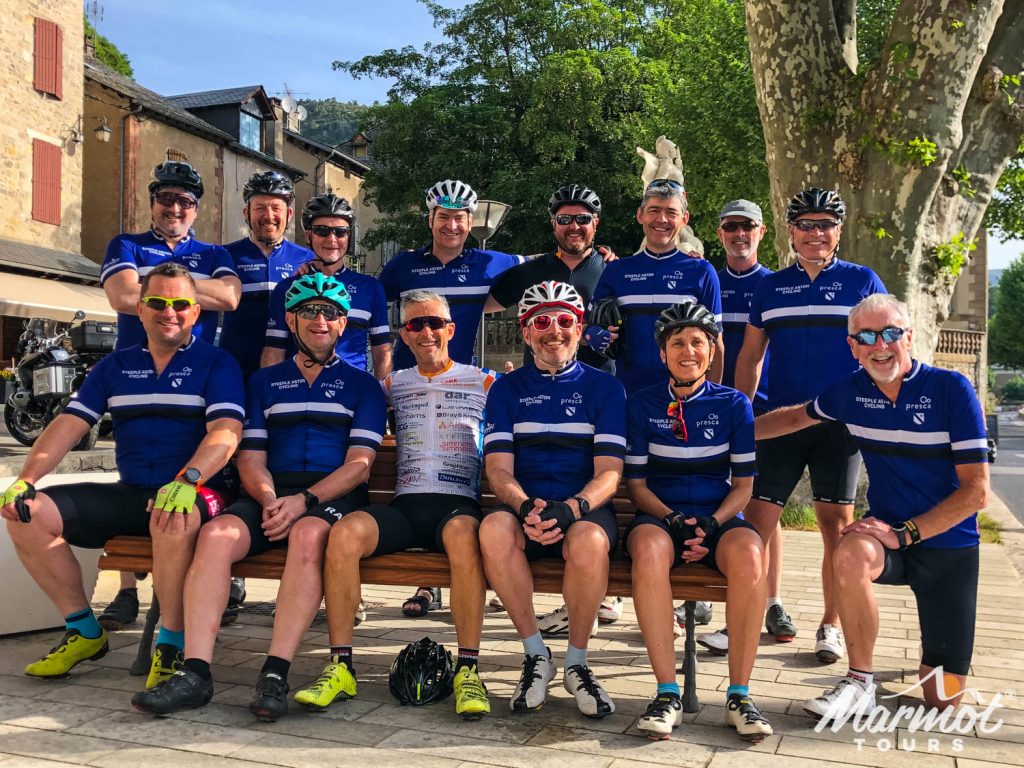 Steeple Ashton cycling group on Marmot Tours road cycling holiday in southern France