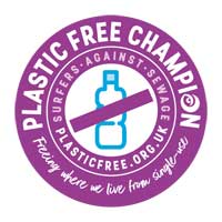 Small Surfers Against Sewerage Plastic Free Champion logo