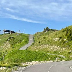 Col de la Loze cycling climb ramp road in French Alps on Marmot Tours guided cycling holiday