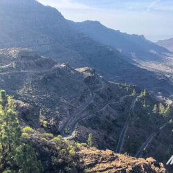 Switchbacks of Pico de las Nieves climb Gran Canaria on Marmot Tours guided road cycling holiday