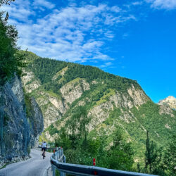 cyclist climbing menador climb on marmot tours guided road cycling holiday monte grappa